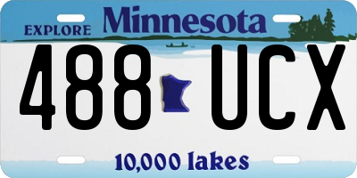 MN license plate 488UCX