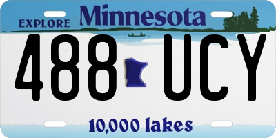 MN license plate 488UCY