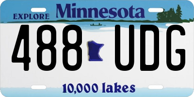 MN license plate 488UDG
