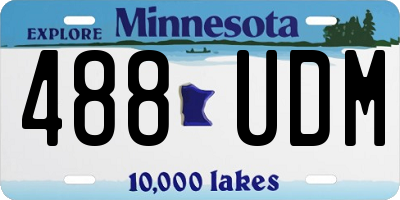 MN license plate 488UDM