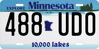 MN license plate 488UDO