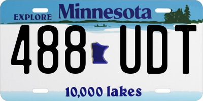 MN license plate 488UDT