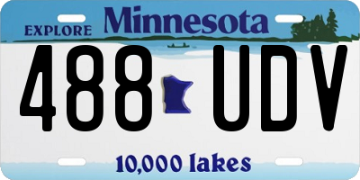 MN license plate 488UDV