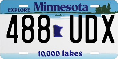 MN license plate 488UDX