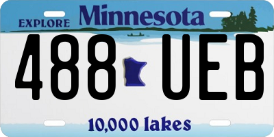 MN license plate 488UEB