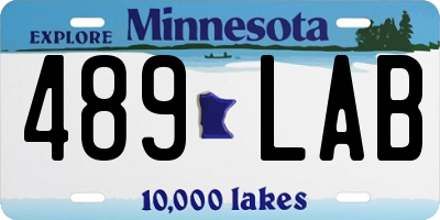 MN license plate 489LAB