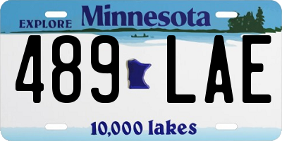 MN license plate 489LAE