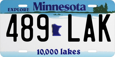 MN license plate 489LAK