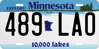 MN license plate 489LAO