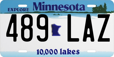 MN license plate 489LAZ