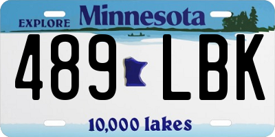 MN license plate 489LBK