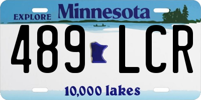 MN license plate 489LCR