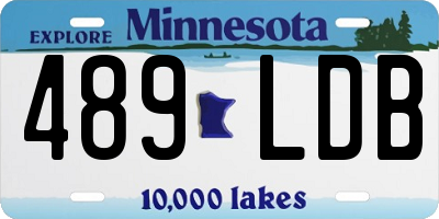 MN license plate 489LDB