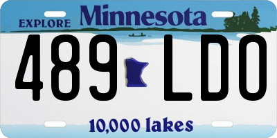 MN license plate 489LDO