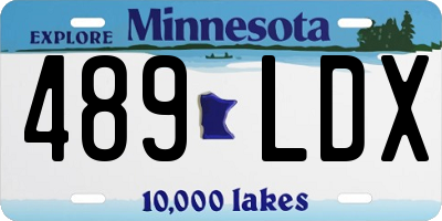 MN license plate 489LDX