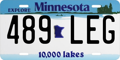 MN license plate 489LEG