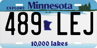 MN license plate 489LEJ