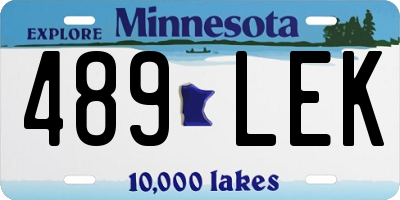 MN license plate 489LEK