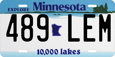 MN license plate 489LEM