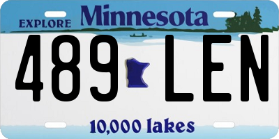 MN license plate 489LEN