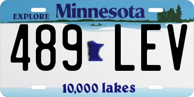 MN license plate 489LEV