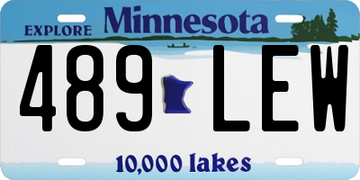 MN license plate 489LEW