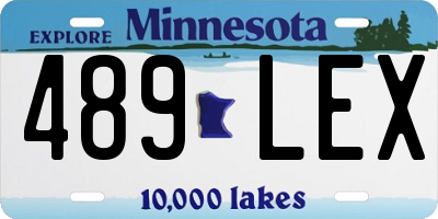 MN license plate 489LEX