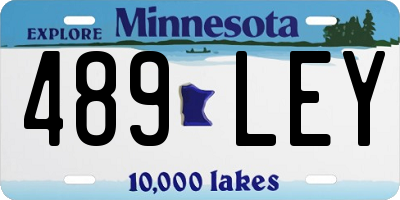 MN license plate 489LEY