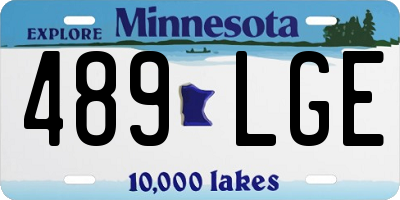 MN license plate 489LGE