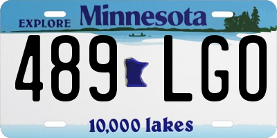 MN license plate 489LGO