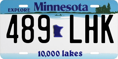 MN license plate 489LHK