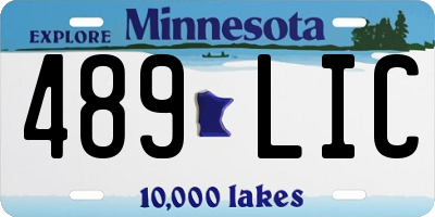MN license plate 489LIC