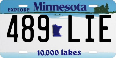 MN license plate 489LIE