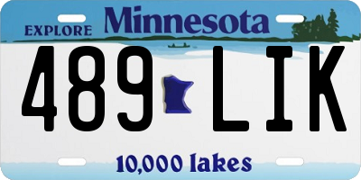 MN license plate 489LIK