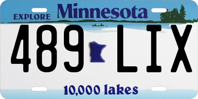 MN license plate 489LIX