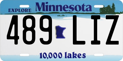 MN license plate 489LIZ