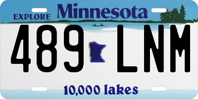 MN license plate 489LNM