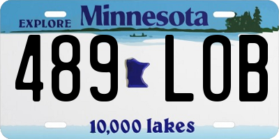 MN license plate 489LOB