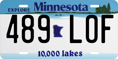 MN license plate 489LOF