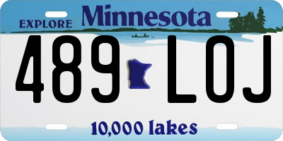 MN license plate 489LOJ