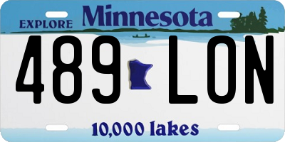 MN license plate 489LON