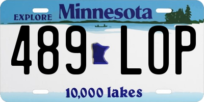 MN license plate 489LOP