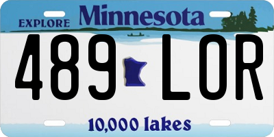 MN license plate 489LOR