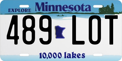 MN license plate 489LOT