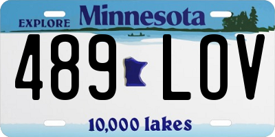 MN license plate 489LOV