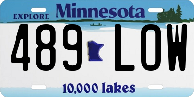 MN license plate 489LOW