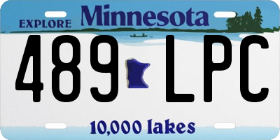 MN license plate 489LPC