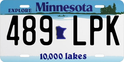 MN license plate 489LPK