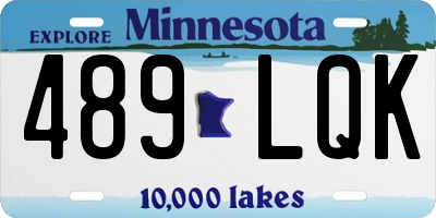 MN license plate 489LQK