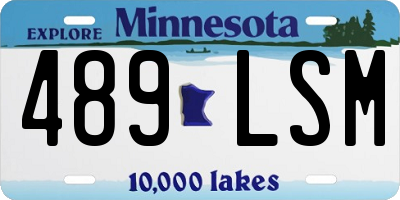 MN license plate 489LSM
